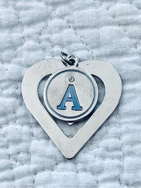 ❗️Silver Heart Initial 'A' Charm Pendant/ Bookmark Charm